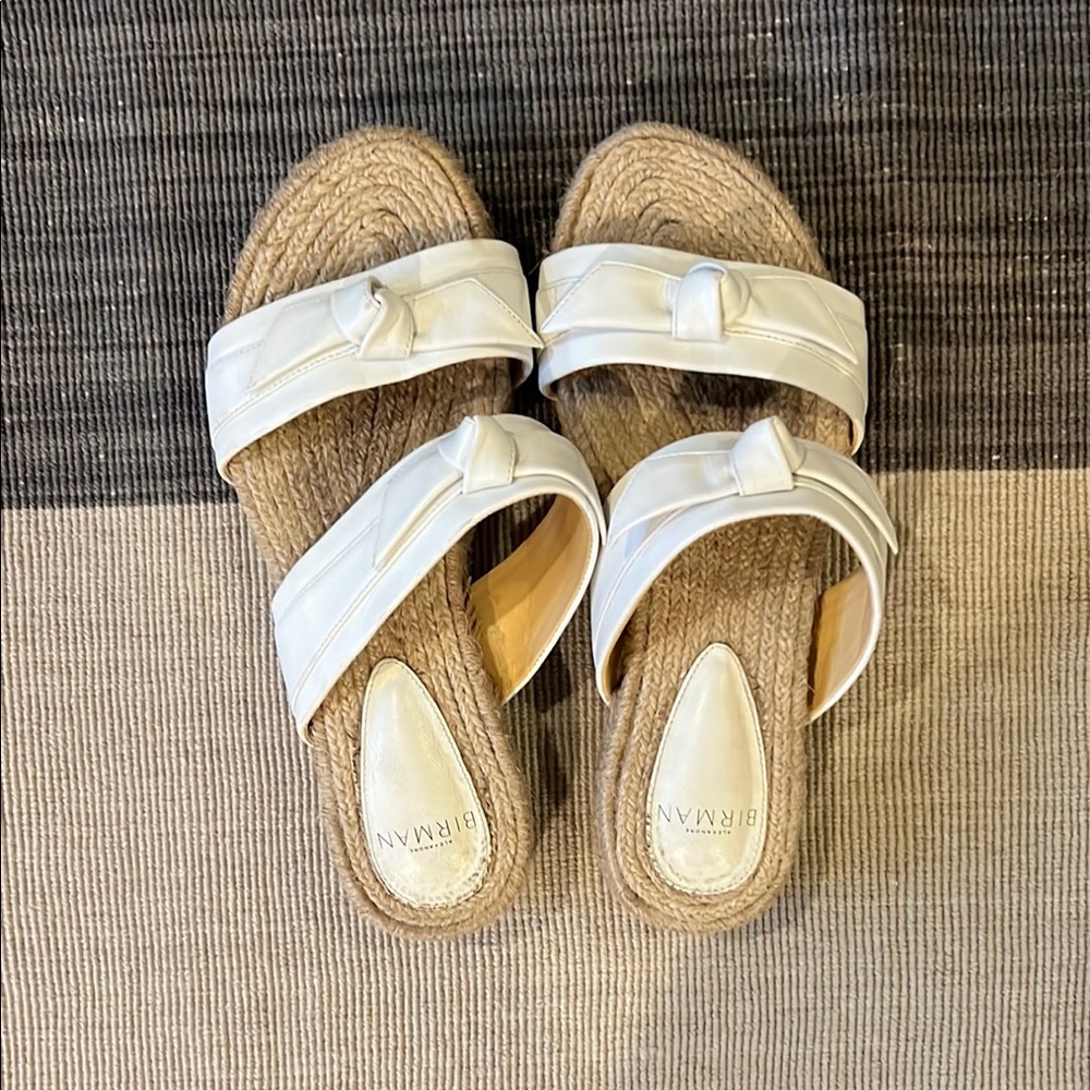 Alexandre Birman White Leather Bow Espadrilles - 38